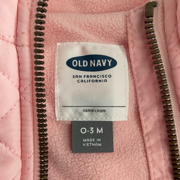Old Navy 0-3 Month Zippered Vest Pink - Picture 4 of 4
